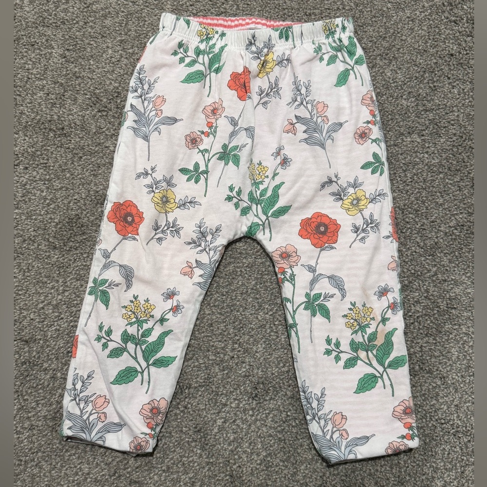 Baby GAP Reversible Leggings 12–18M Floral & Stripe 2-in-1 Like New